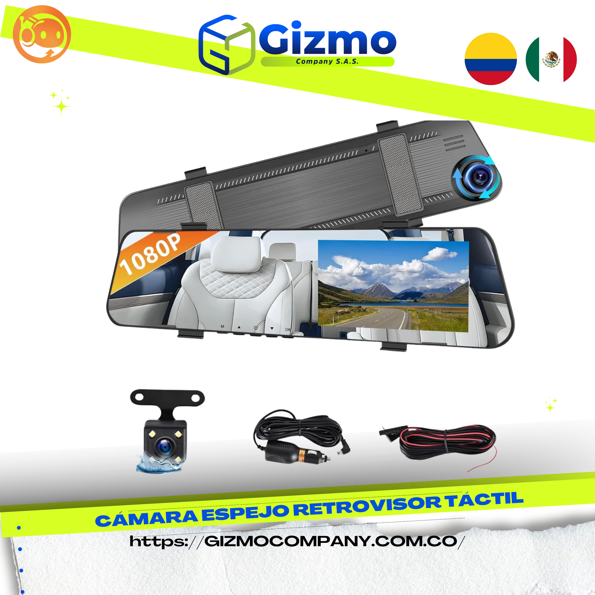 Cámara Espejo Retrovisor Táctil